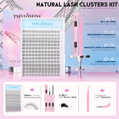 TNFVLONEINS wispy cluster lashes 9-12mm for effortless daily glam.