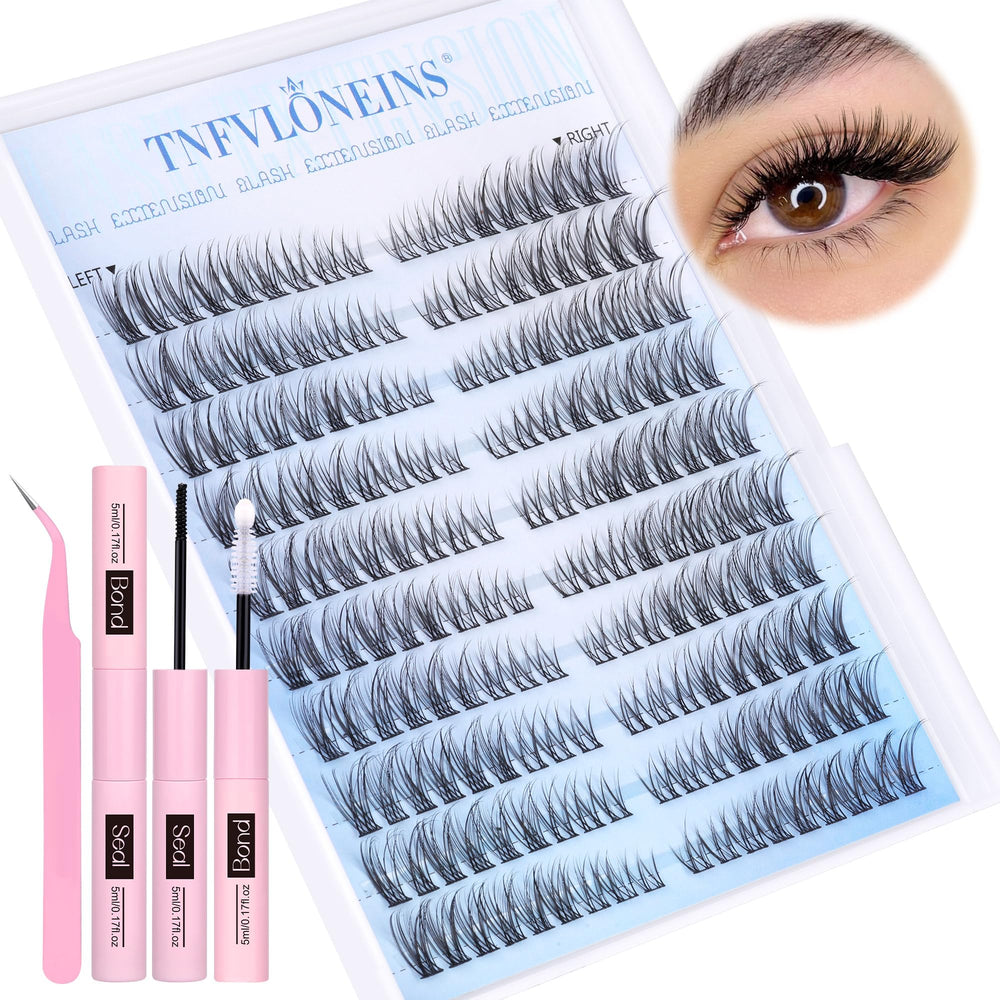 TNFVLONEINS wispy lash clusters 180pcs for natural look and easy application.