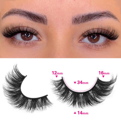 TNFVLONEINS Wispy Lashes cat-eye design enhances eye shape.