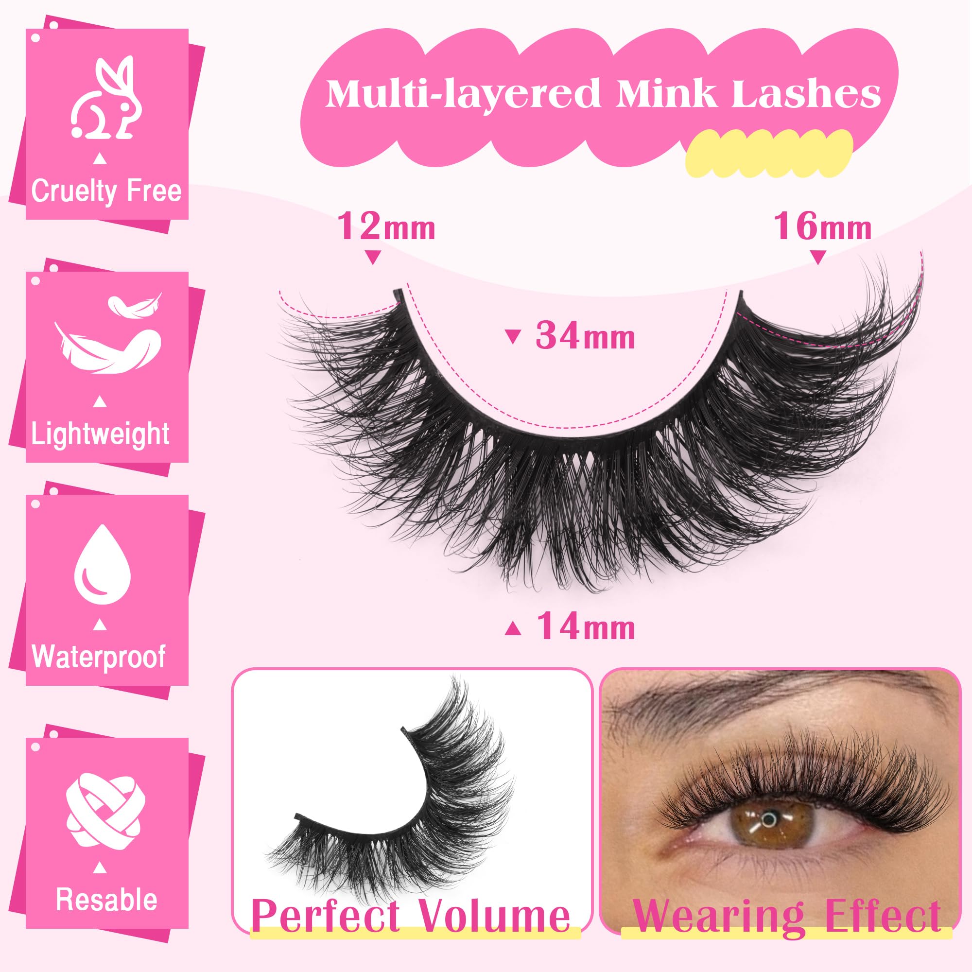 TNFVLONEINS Wispy Lashes ultra-thin fiber for light wear.