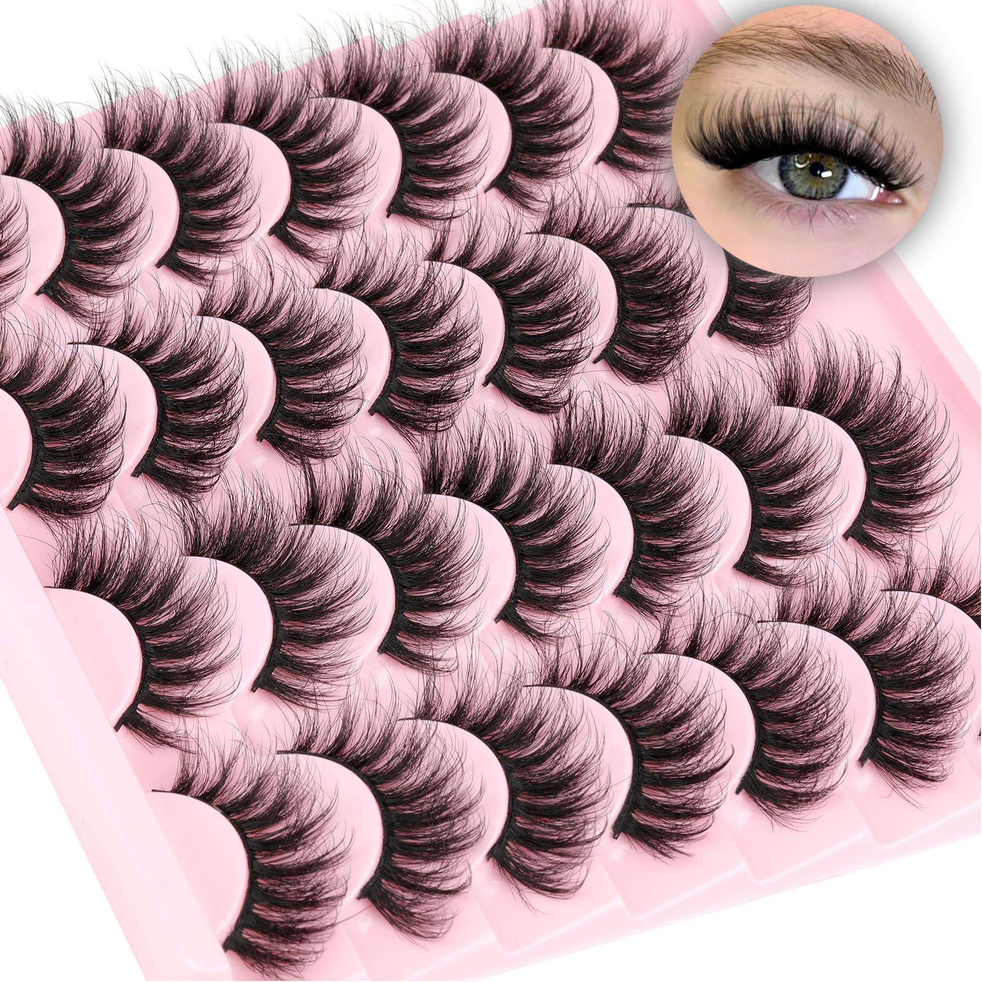 TNFVLONEINS wispy mink lashes 16mm cat eye for natural definition and volume