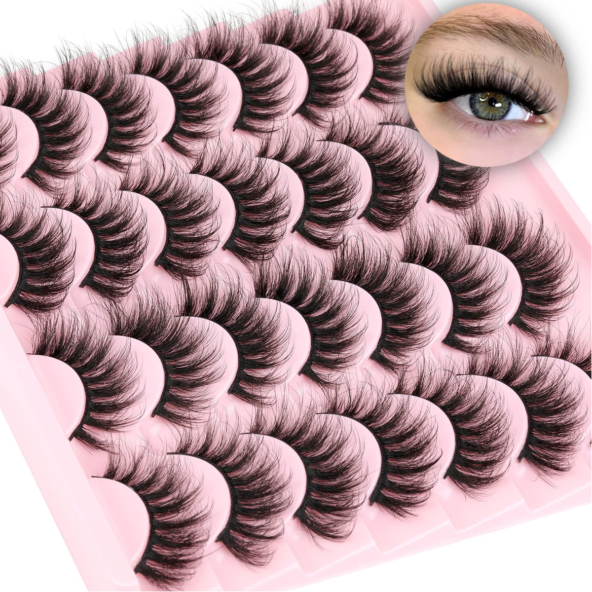 TNFVLONEINS wispy mink lashes 16mm cat eye for natural definition and volume