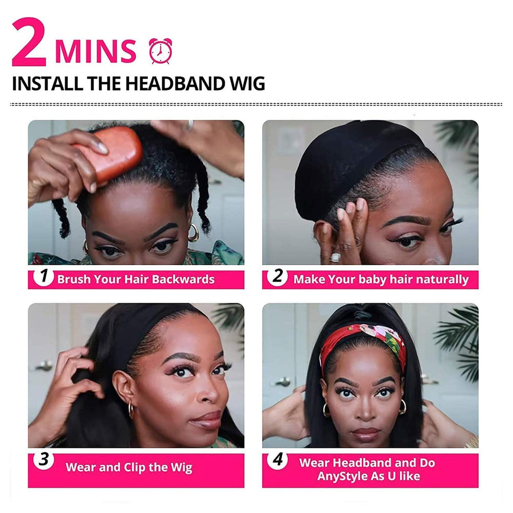 TNICE headband wig ponytail-ready design lets you pull back hair easily.