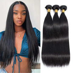 TNICE straight bundles 16-inch pack showing smooth texture for versatile styling.