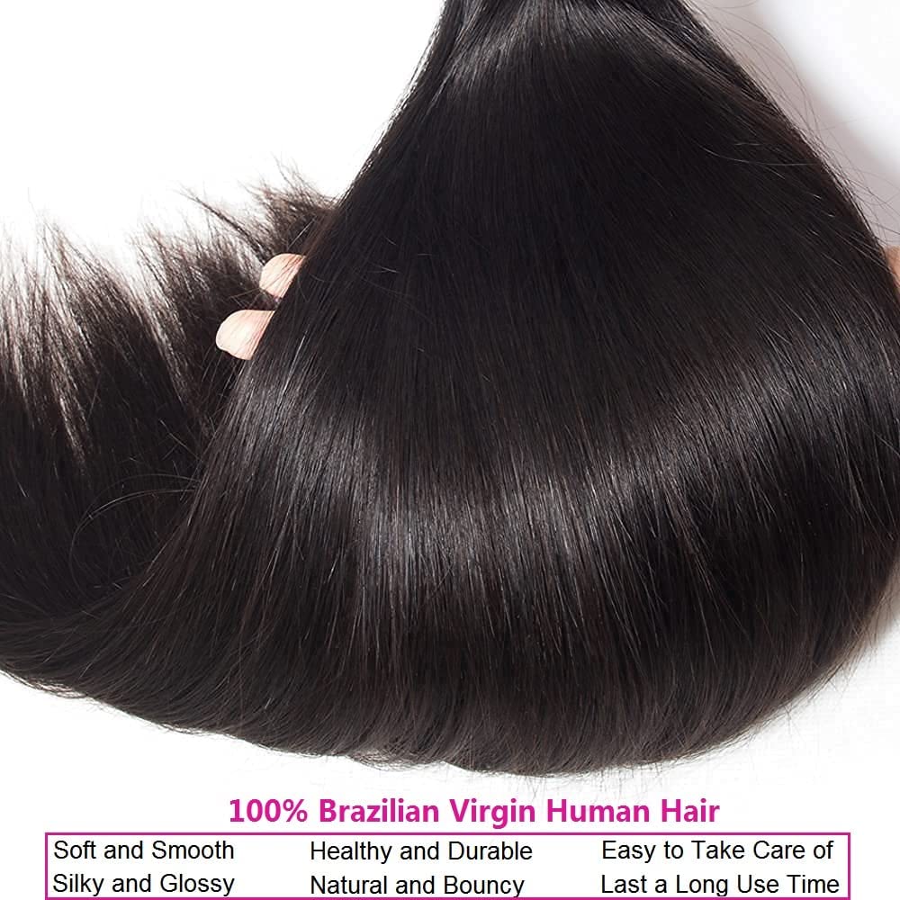 TNICE straight bundles 16inch length visual shows uniform length and fullness.