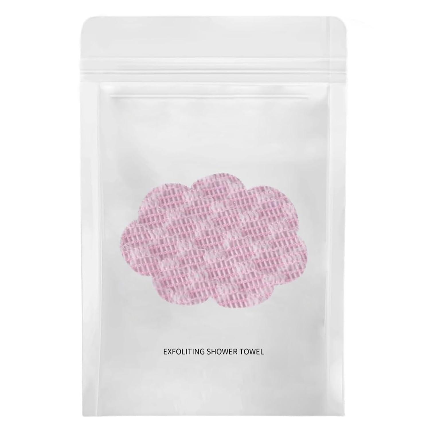 Toalla exfoliante para ducha, doble cara, rosa, exfoliación suave y eficiente