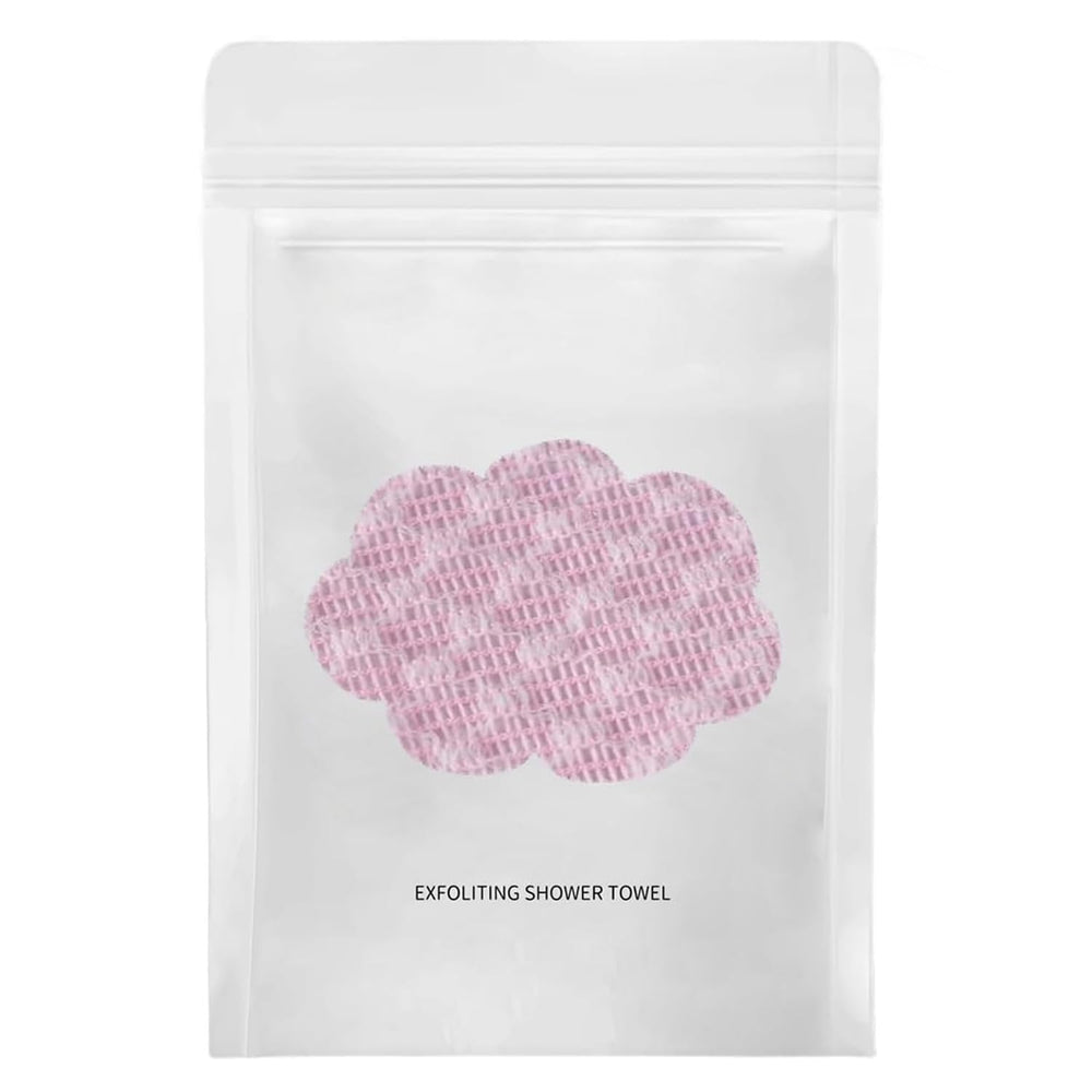 Toalla exfoliante para ducha, doble cara, rosa, exfoliación suave y eficiente
