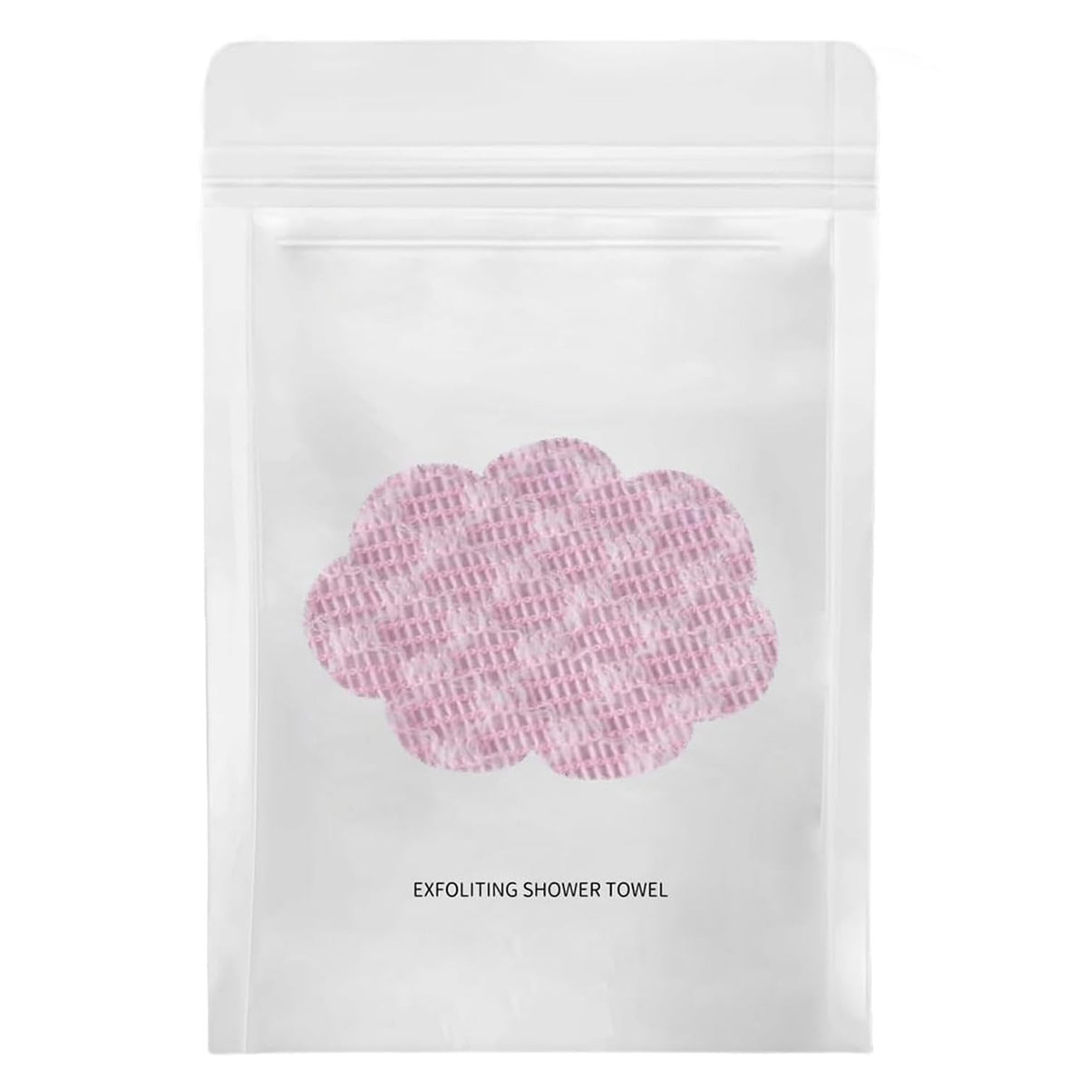 Toalla exfoliante para ducha, doble cara, rosa, exfoliación suave y eficiente