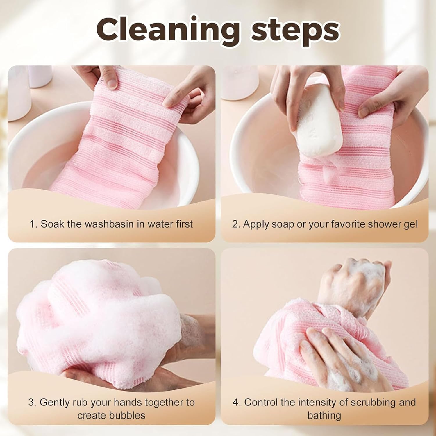 Toalla exfoliante para ducha, secado rápido e higiene mejorada