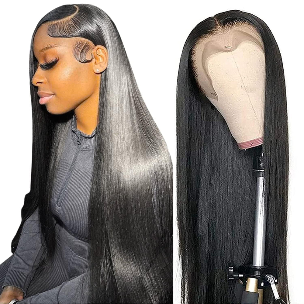 tobasew 13x6 straight lace front wig with natural hairline and 28 inch length for versatile styling