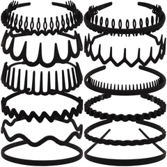 TOBATOBA 12 piezas diademas negras para estilos diarios versátiles.
