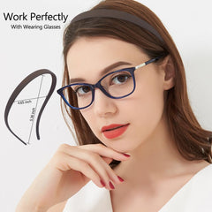 TOBATOBA headband with two-row teeth prevents slipping when wearing glasses.