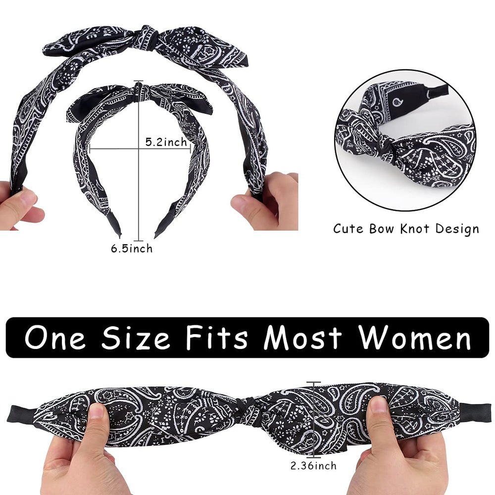 TOBATOBA diadema paisley con orejas removibles, ideal para peinados seguros.