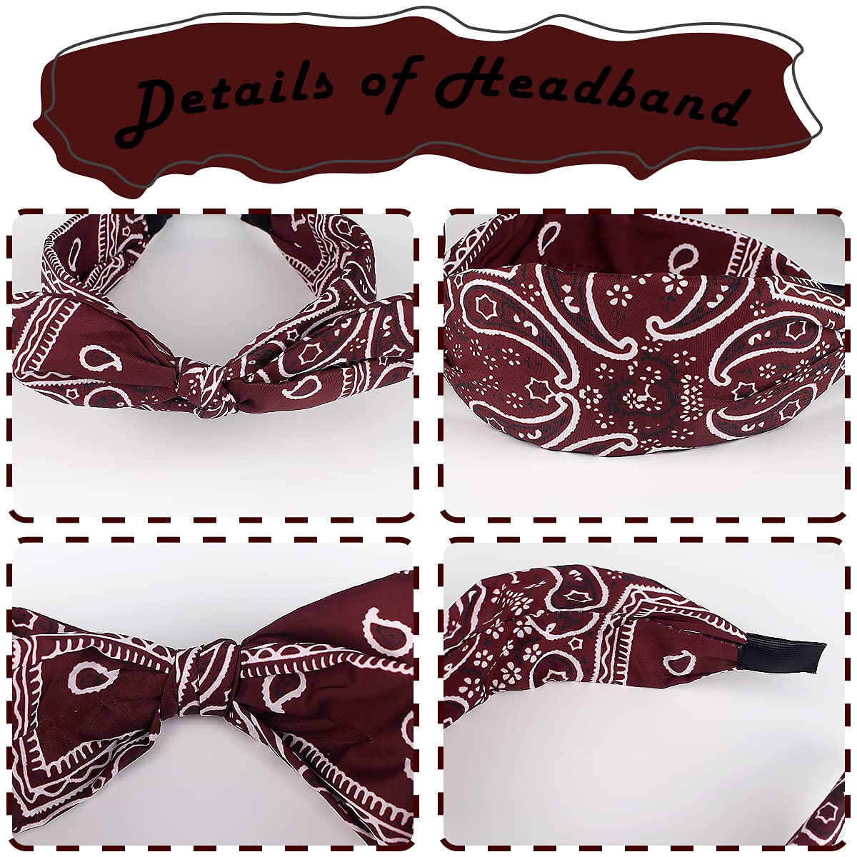 TOBATOBA diadema paisley, diademas para mujer con ajuste estable.