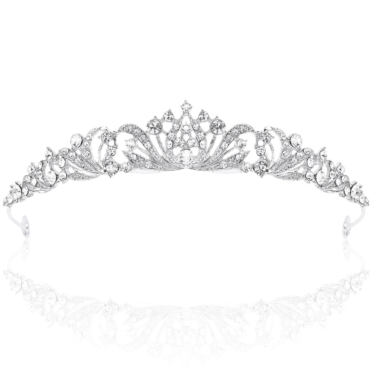TOBATOBA tiara plateada para mujer, brillo elegante para bodas.