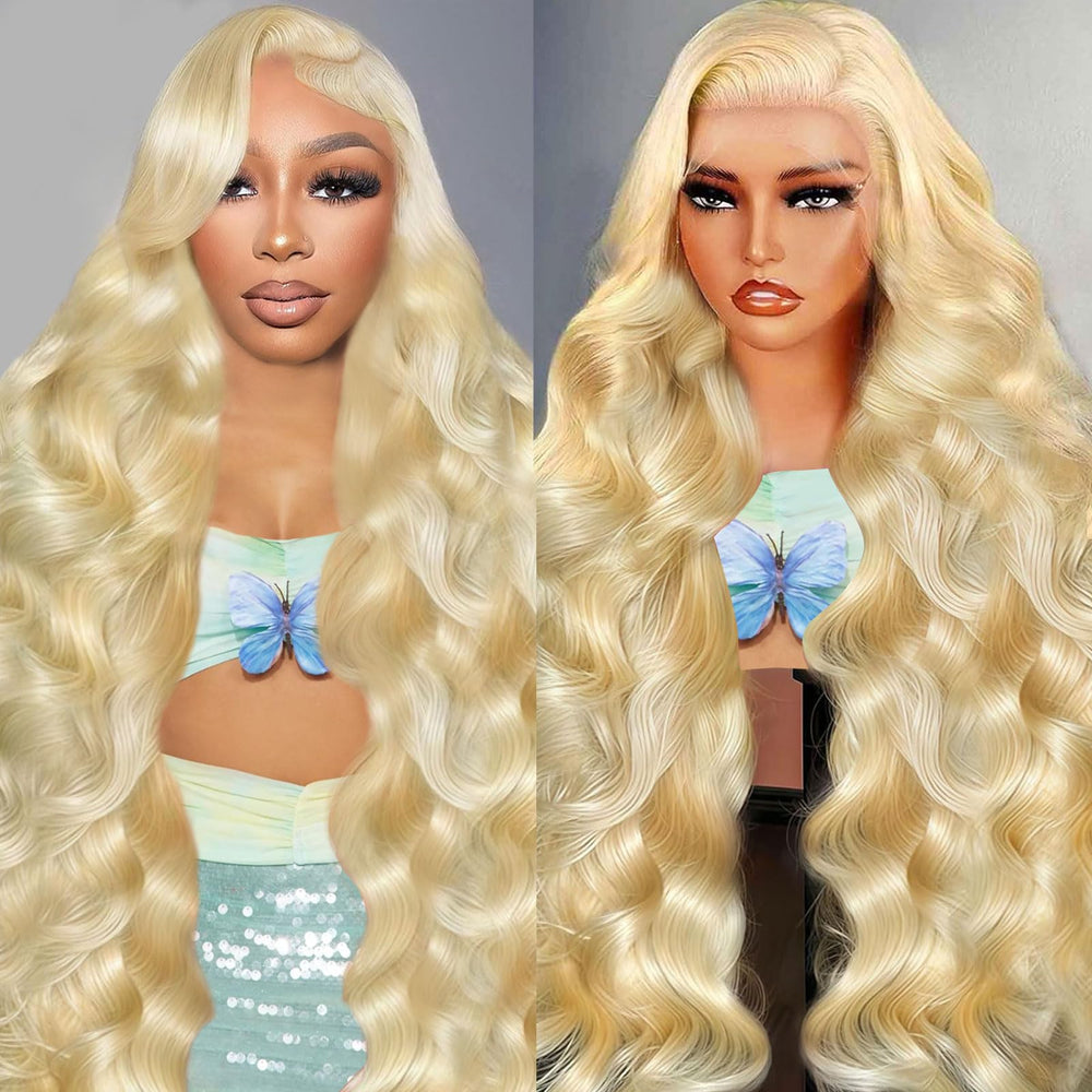 Tobeaper 32 inch 613 lace front wig with body wave for natural movement.