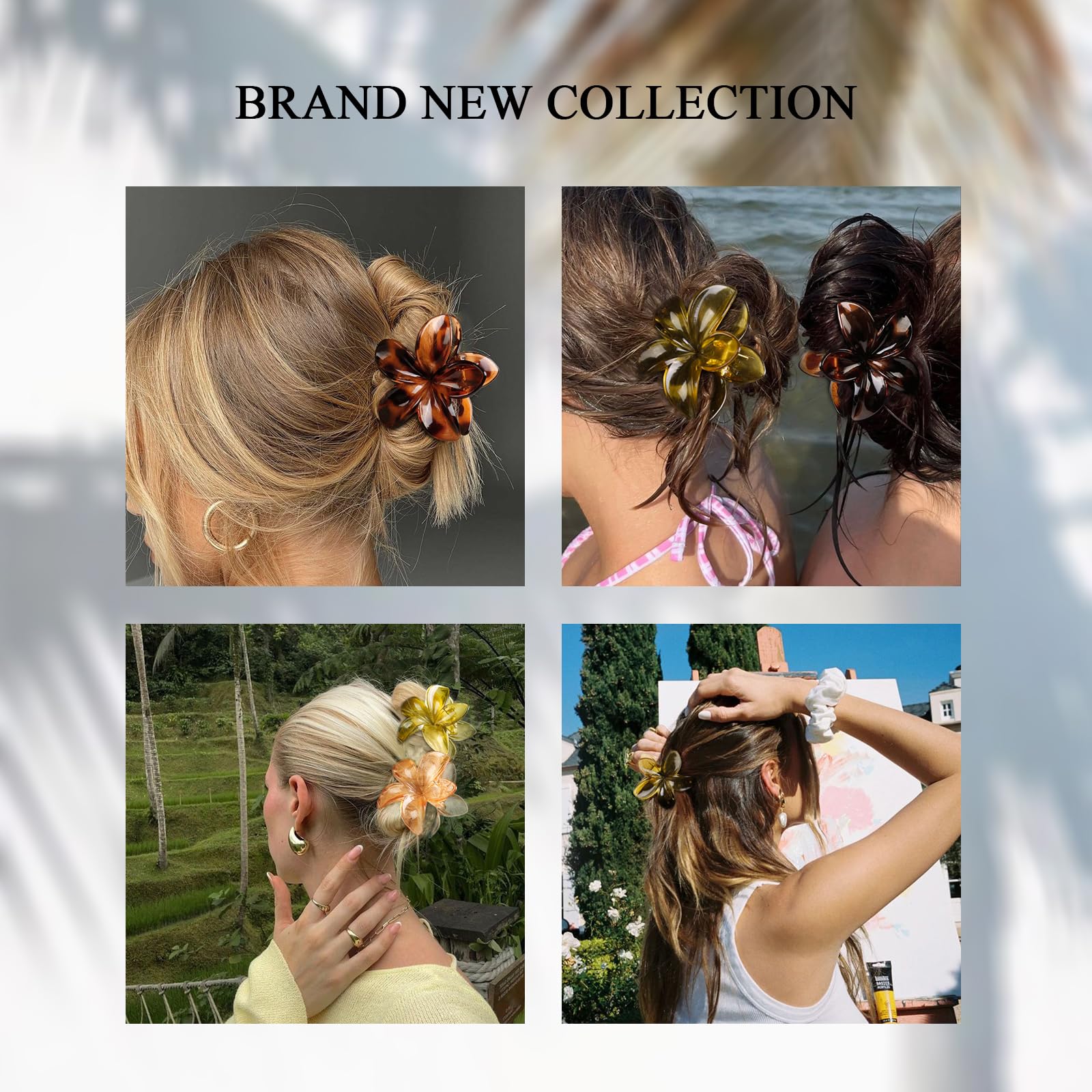 Tobeffect soft pastel hibiscus clips, ideal for casual or dressy looks