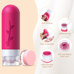 Tocelffe silicone bottles 2oz compact containers ideal for on-the-go liquids.