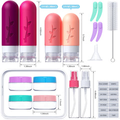 Tocelffe silicone bottles 3oz shown with leak-proof design for spill-free travel.