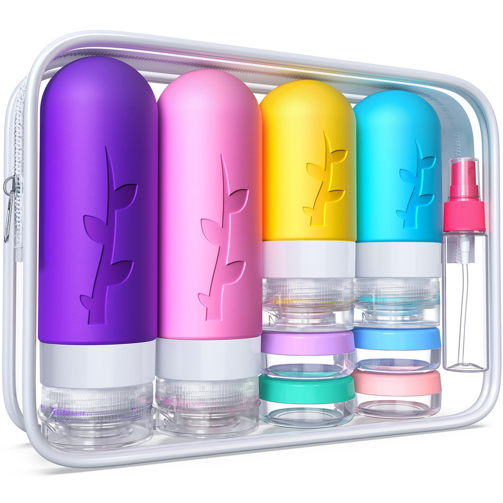 Tocelffe travel bottles 2oz leakproof for toiletries on the go