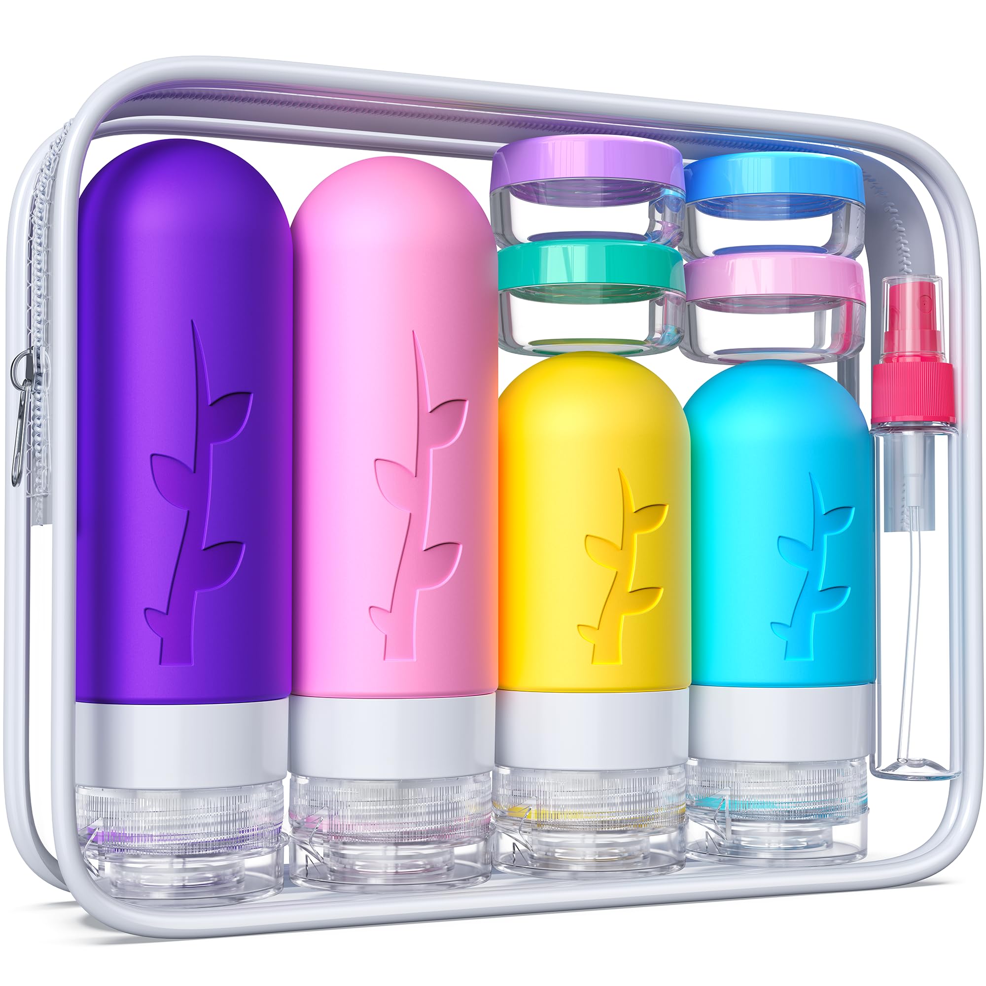 Tocelffe travel bottles 3oz leakproof design for secure luggage storage