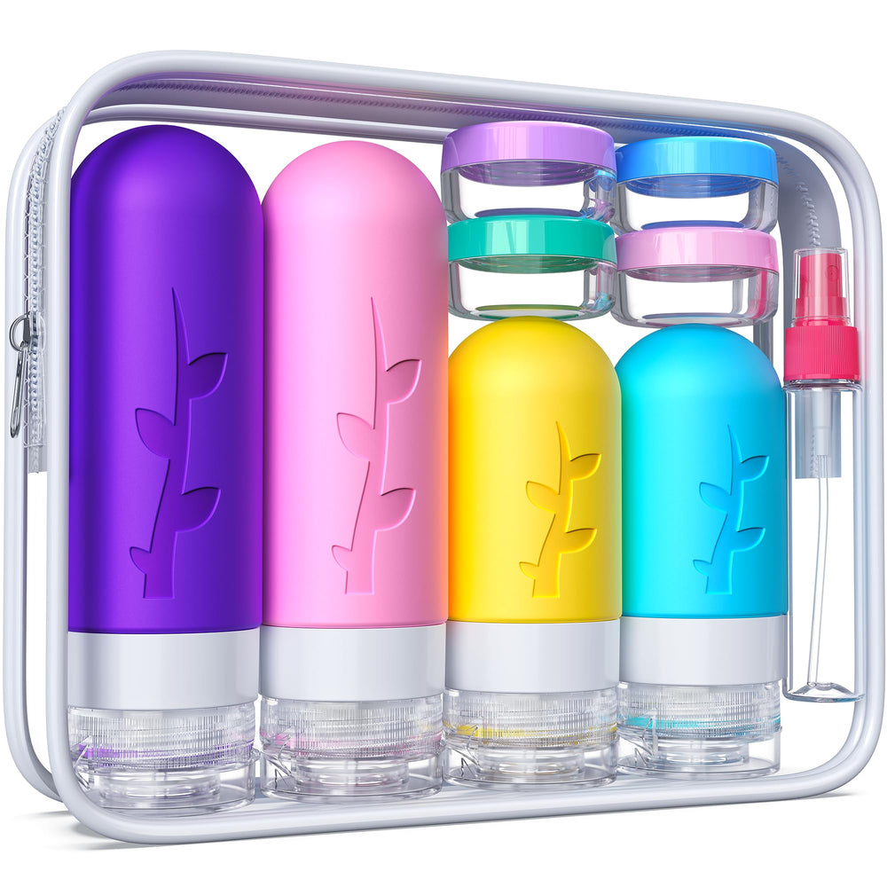 Tocelffe travel bottles 3oz leakproof design for secure luggage storage