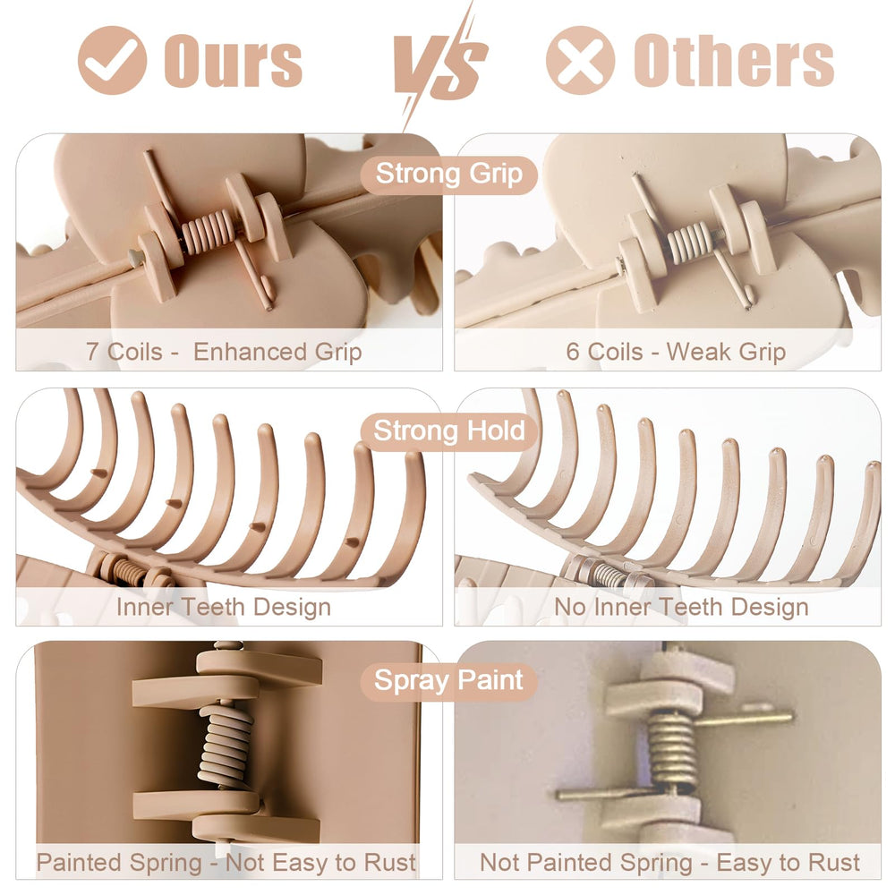 TOCESS clips para pelo grandes mate beige; recogido rápido y seguro.