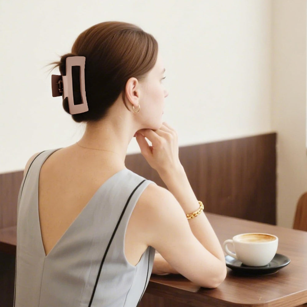 TOCESS ganchos grandes para uso diario, diseño mate neutro para cualquier look.