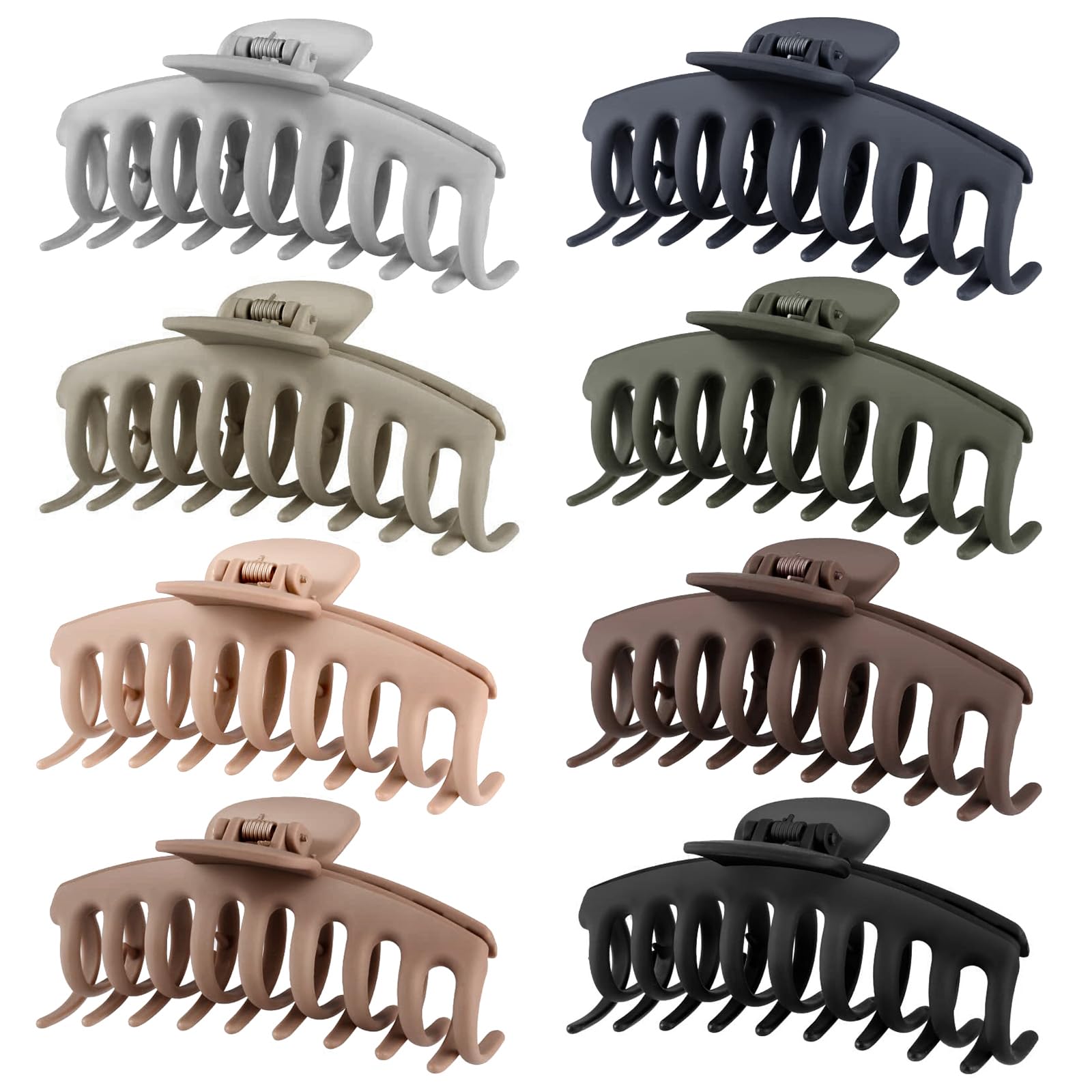 TOCESS pinzas para cabello grandes con acabado mate, agarre suave y seguro.