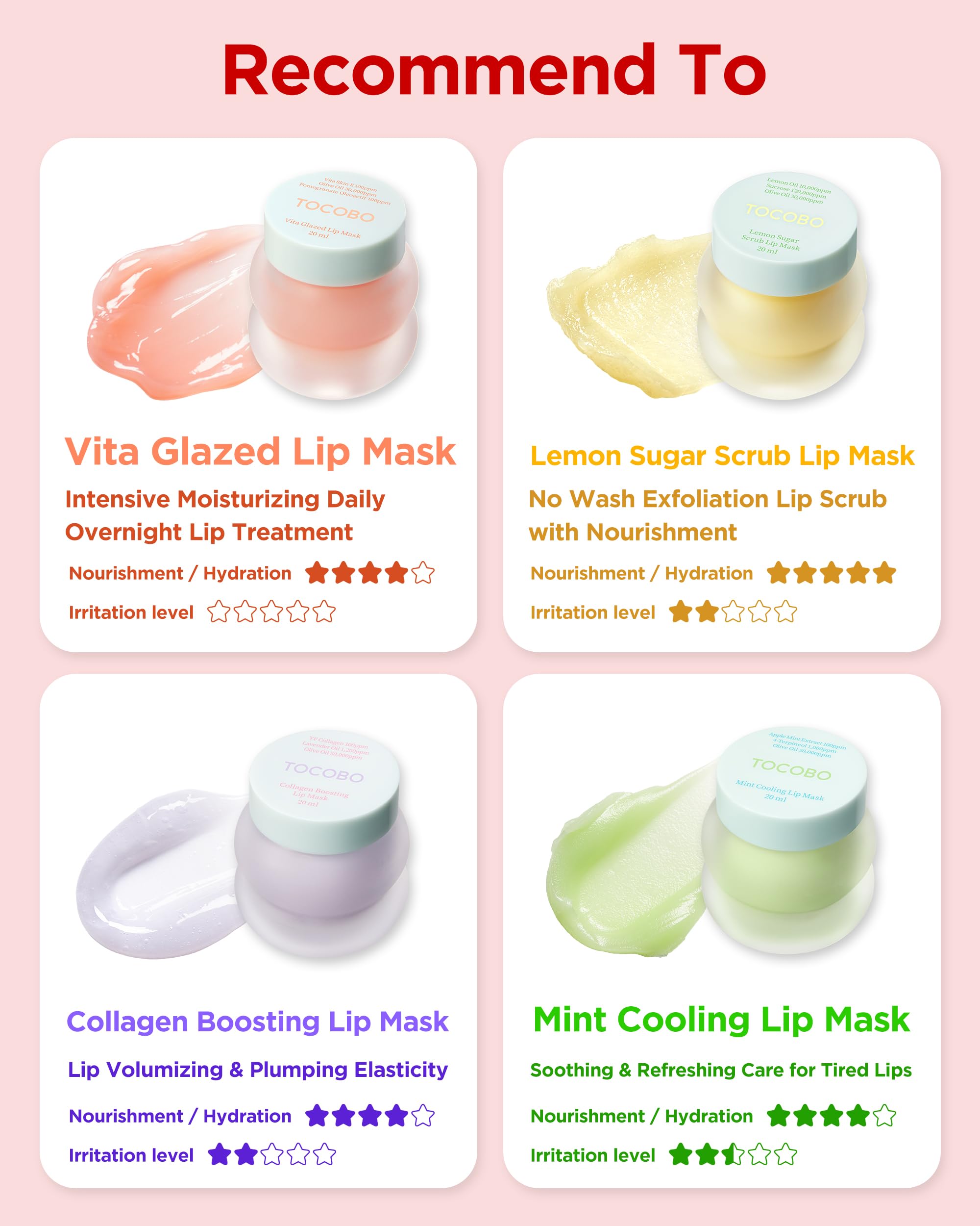 TOCOBO mascarilla labial glaseada Vita envase compacto de 20 ml