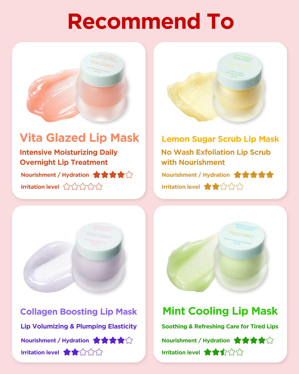 TOCOBO mascarilla labial glaseada Vita envase compacto de 20 ml