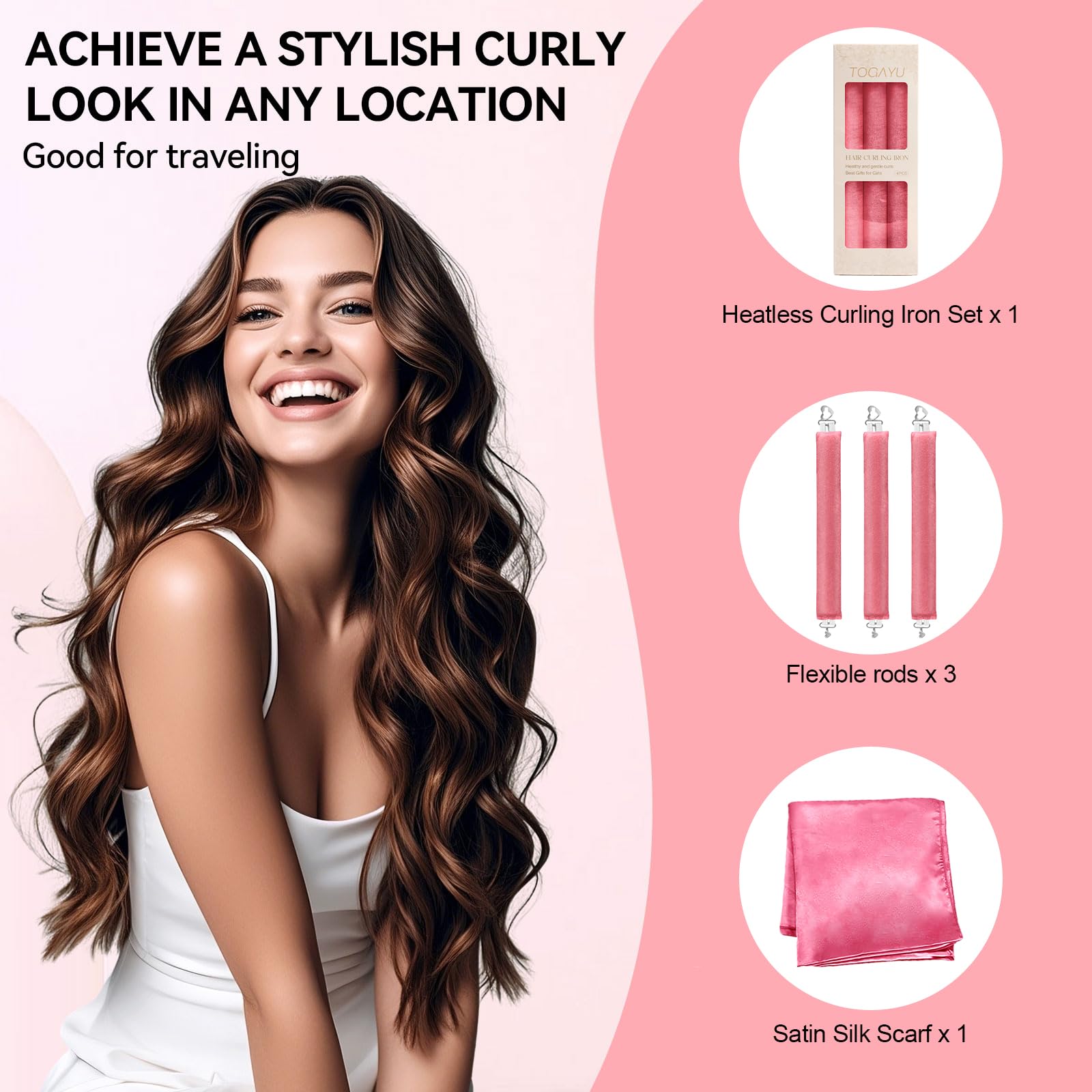 Togayu velvet curl wand suitable for all hair types, adds volume safely