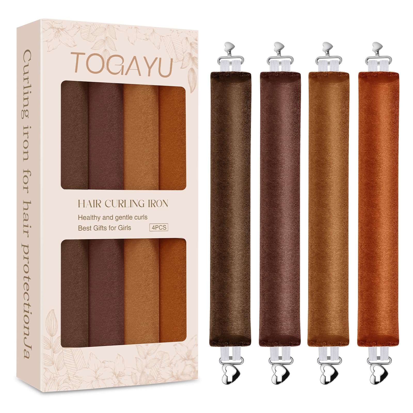 Togayu heatless curls overnight set with 4 rollers for damage-free waves