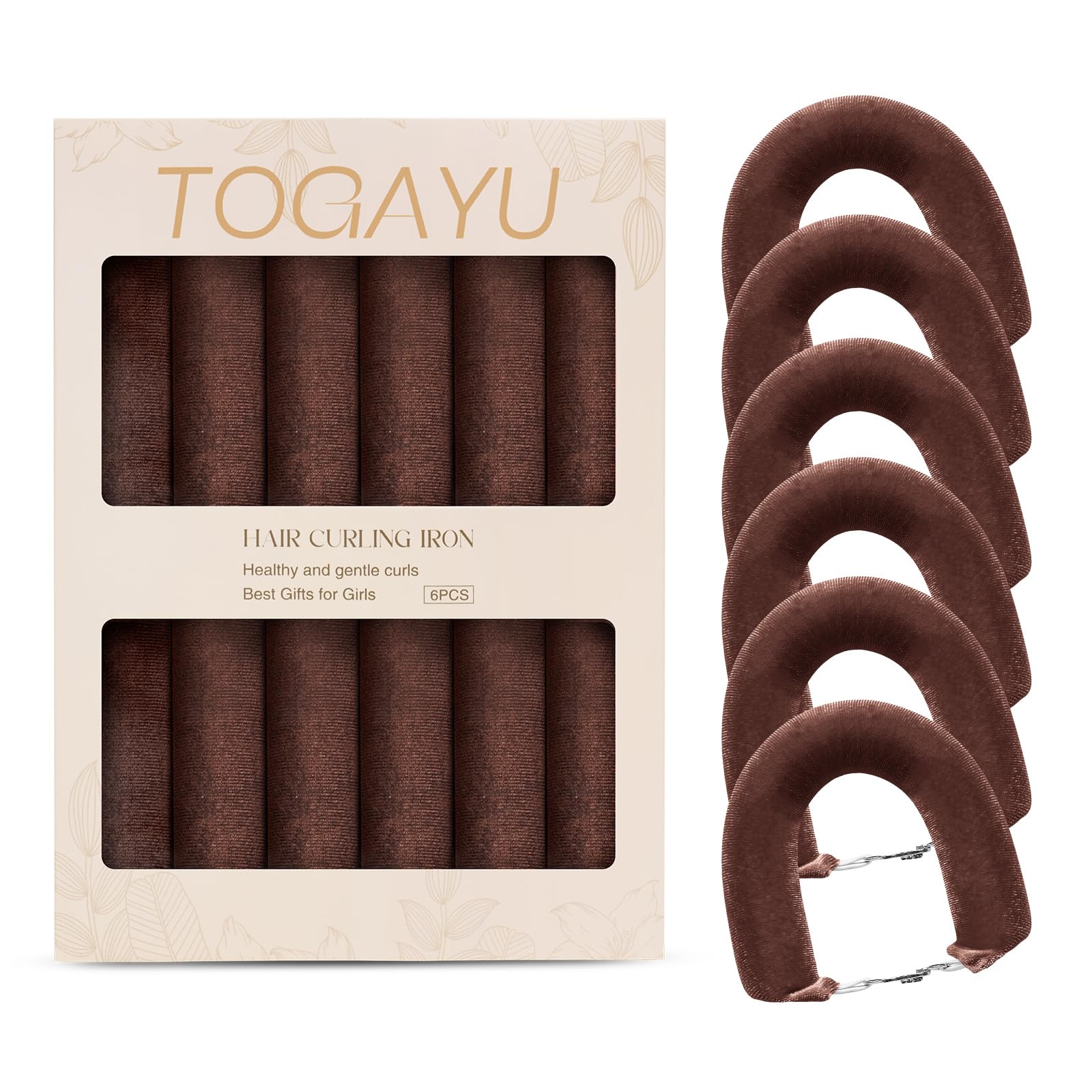 Togayu heatless curls set shows velvet heart shaped curlers for gentle, damage-free styling