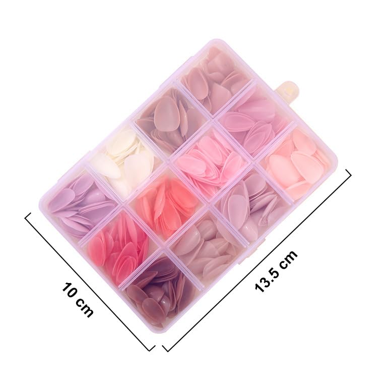 TOGZOM Caja de uñas postizas para manicura en casa con 360 piezas.