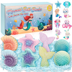 Toidgy Mermaid bath bombs show a surprise toy inside during bath time.
