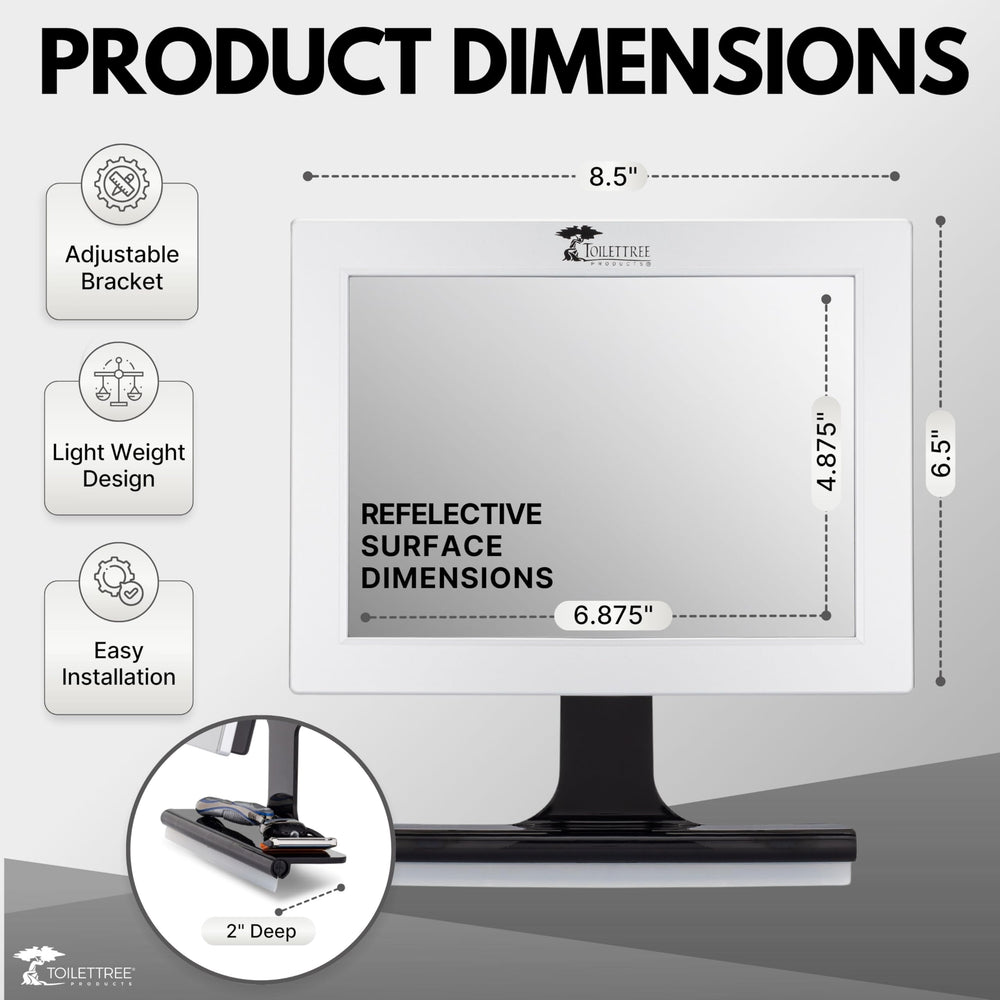 ToiletTree fogless mirror with a durable shower mount.
