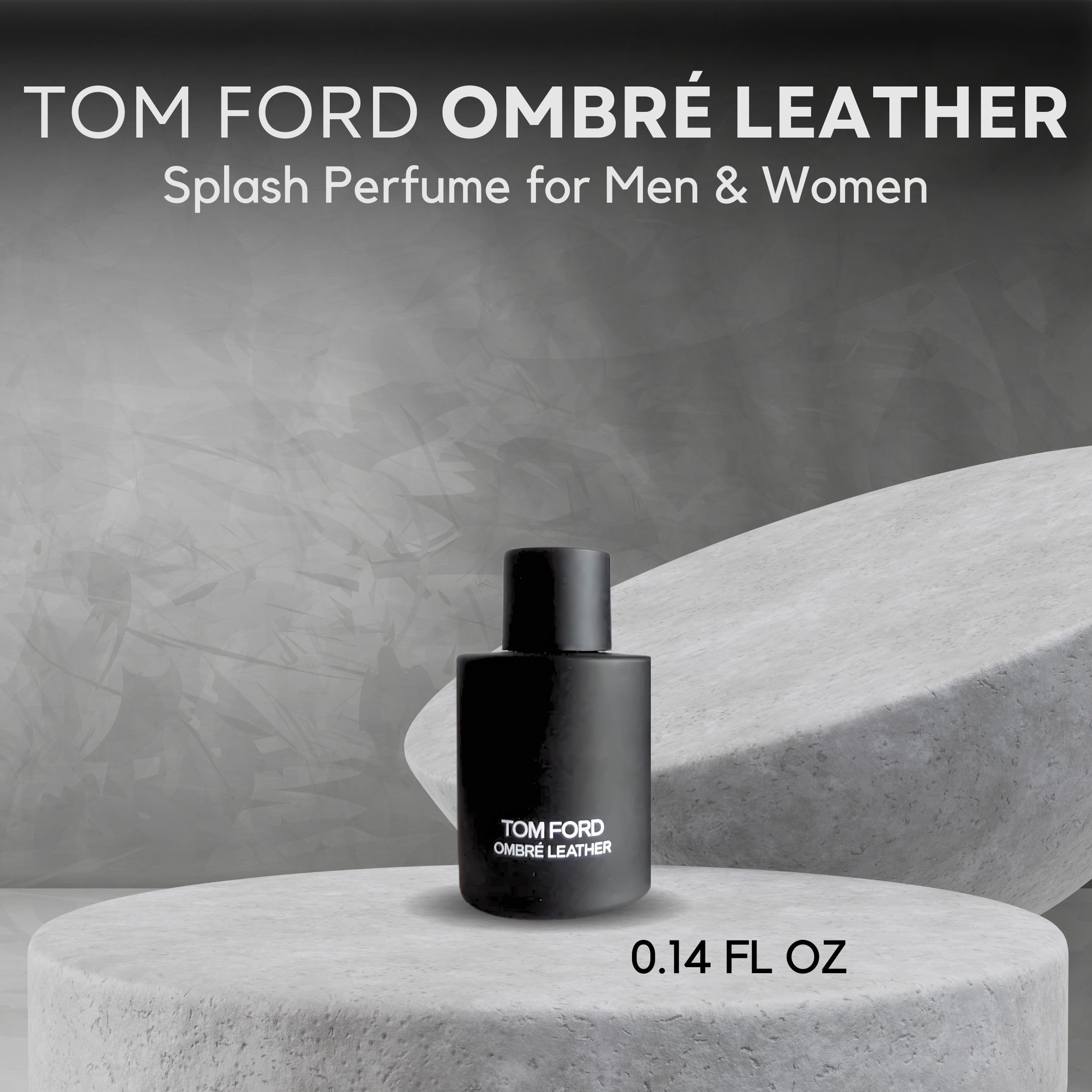 Close-up of the Ombre Leather mini bottle for on the go fragrance