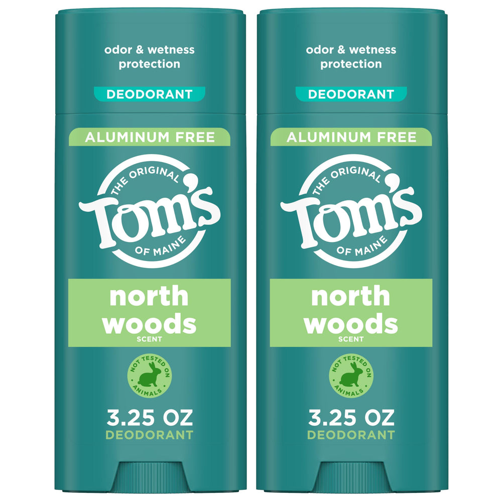 Tom’s of Maine North Woods desodorante stick, envase externo, sensación fresca todo el día
