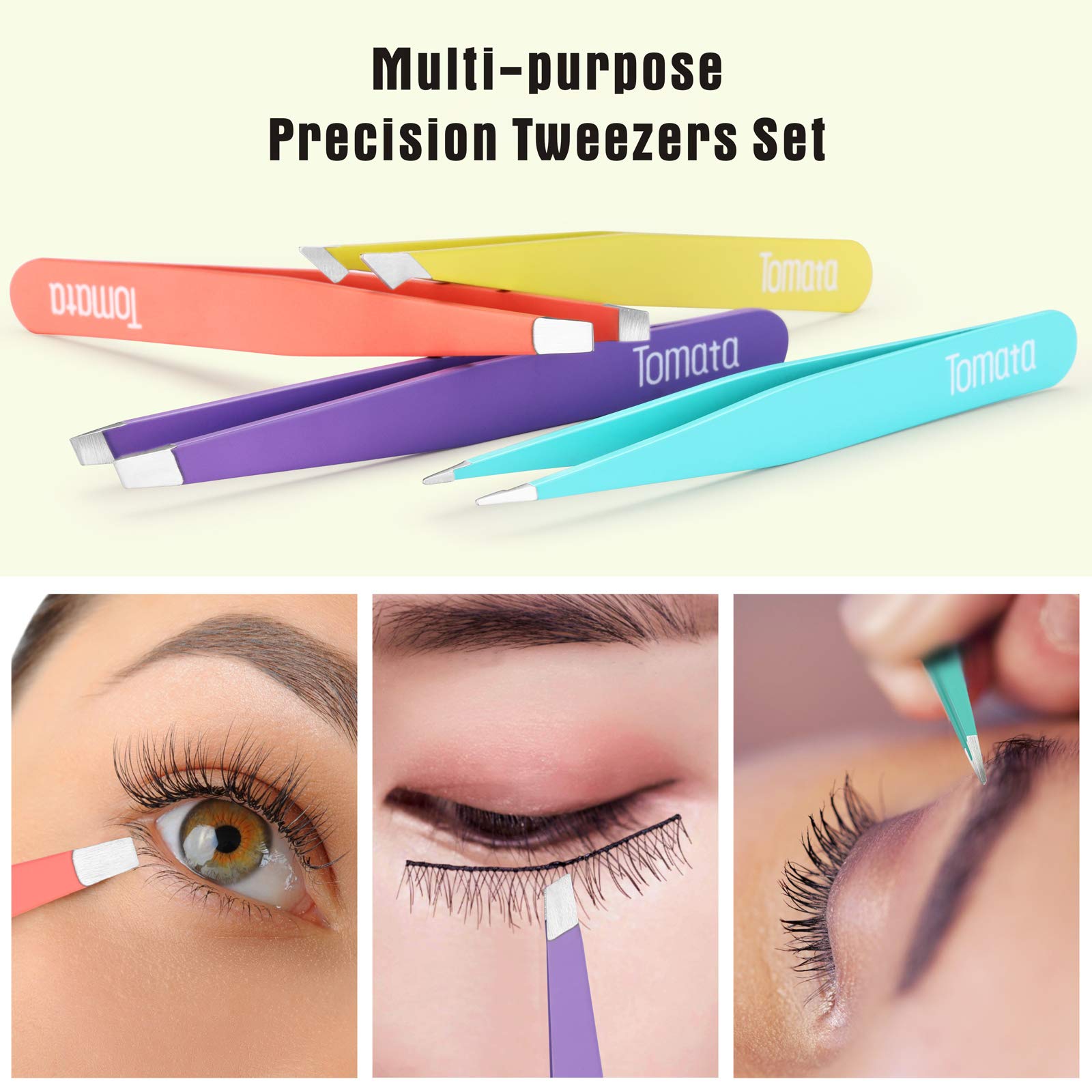 Tomata tweezers pointed tip enables detail work on facial hair and small details.