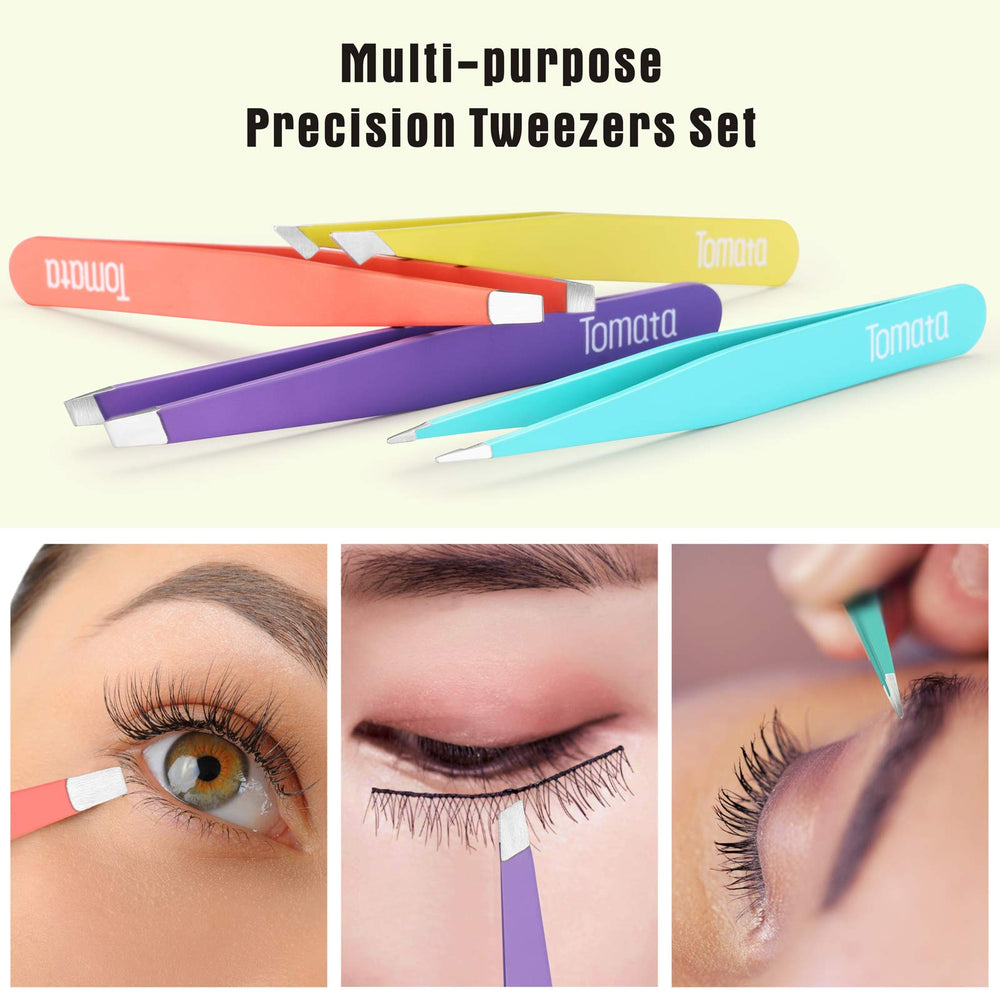 Tomata tweezers pointed tip enables detail work on facial hair and small details.