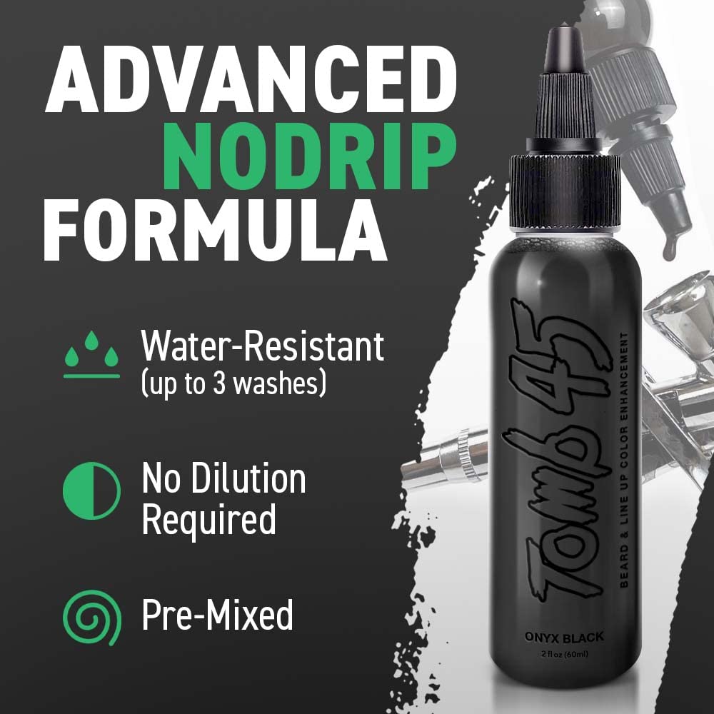 Tomb 45 No Drip Onyx hairline fill creates natural density