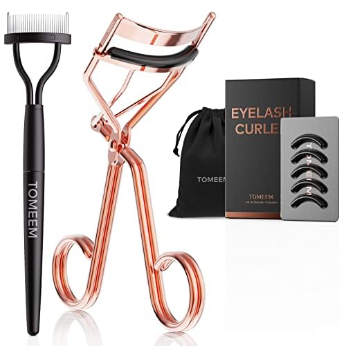 TOMEEM eyelash curler in rose gold delivering a natural lift for everyday use.