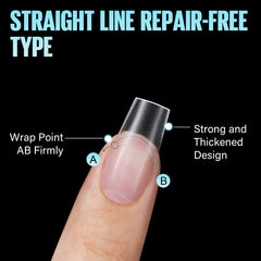 TOMICCA double-sided matte nail tips showing easy color glue application for a smooth finish.
