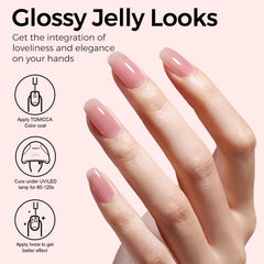 TOMICCA Jelly Pink color swatch shows sheer buildable pink shade.