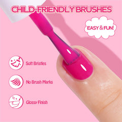 TOMICCA Kids Nail Polish, secado rápido para finalizar looks en minutos.