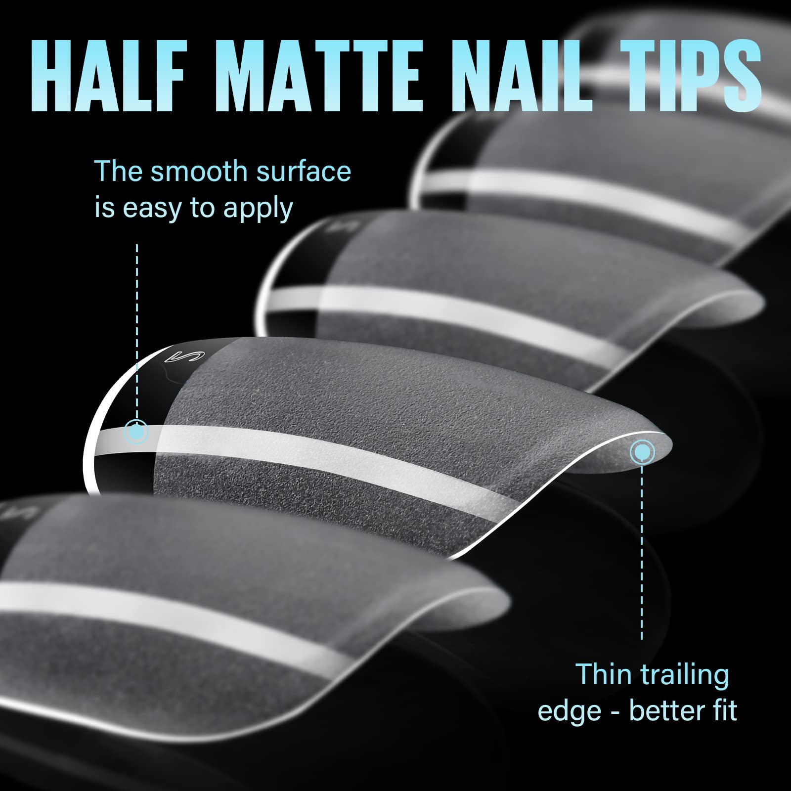 TOMICCA no-trace edges image demonstrates seamless flat nail application.