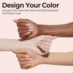 TOMICCA Nude Gel Nail Polish application on nail demonstrates smooth glide and even coverage.