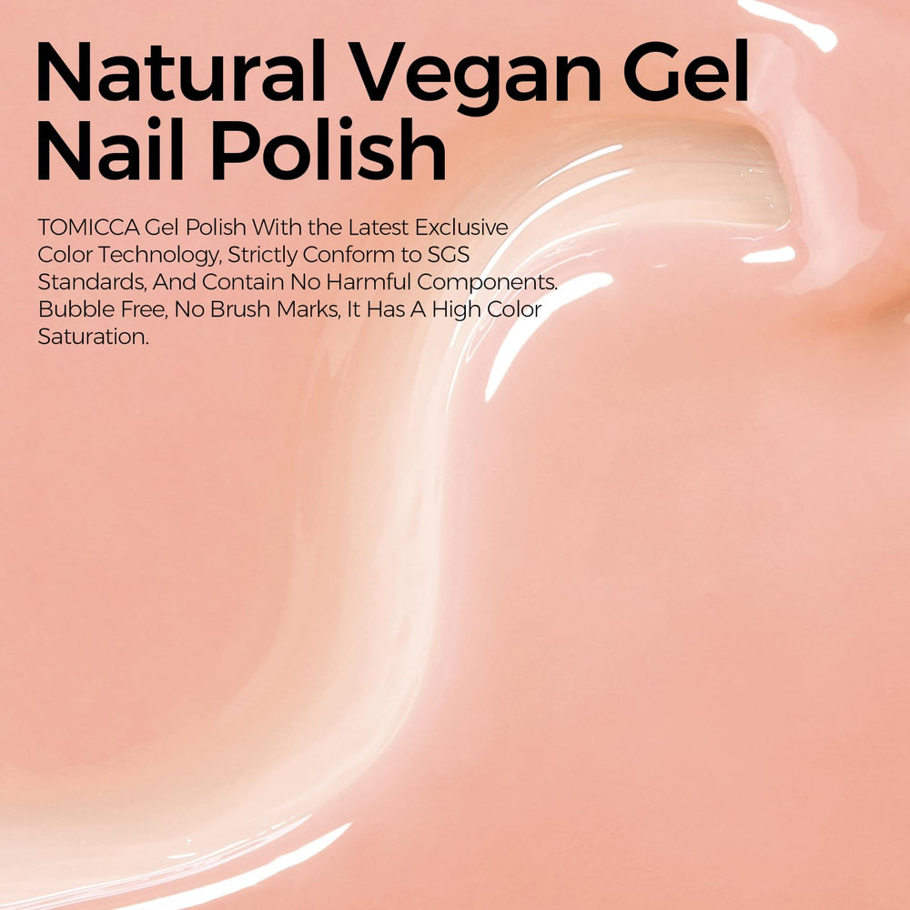 TOMICCA Nude Gel Nail Polish being cured under LED light for quick hardening.