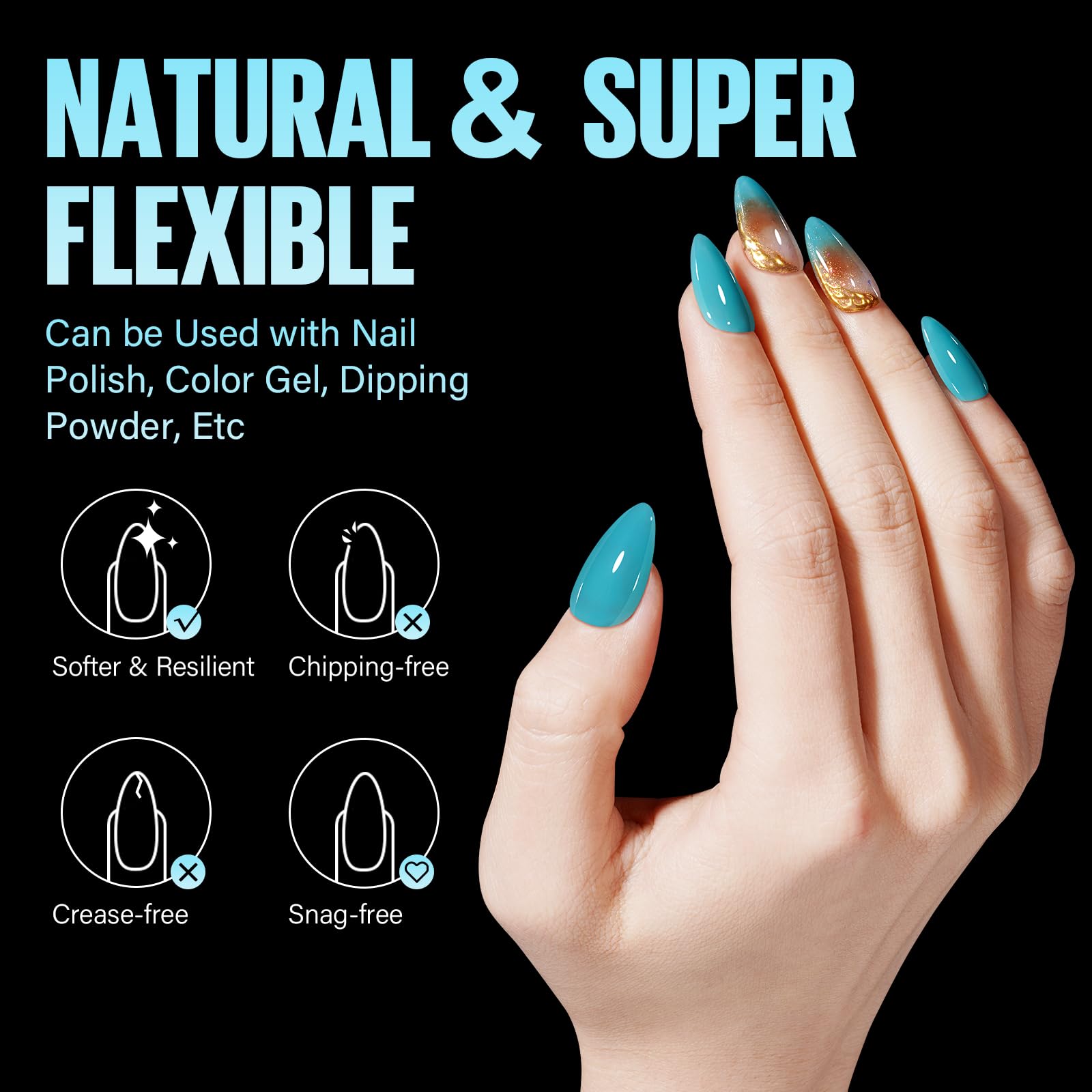 Pre-shaped almond tips save time during manicure with TOMICCA